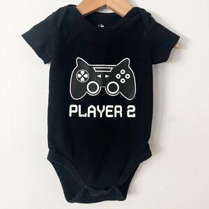 Player 2 video game baby announcement bodysuit